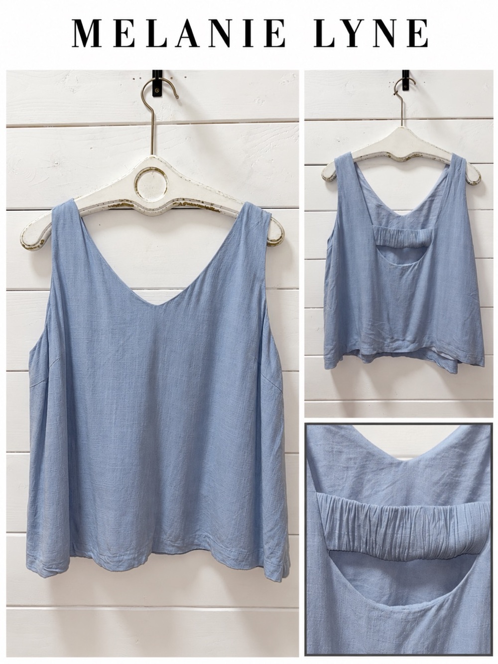 MELANIE LYNE – Light Blue Sleeveless Top – Size 16